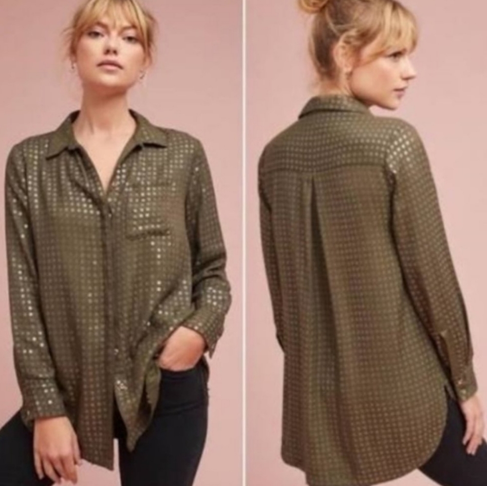 Anthropologie Maeve sequined shirt